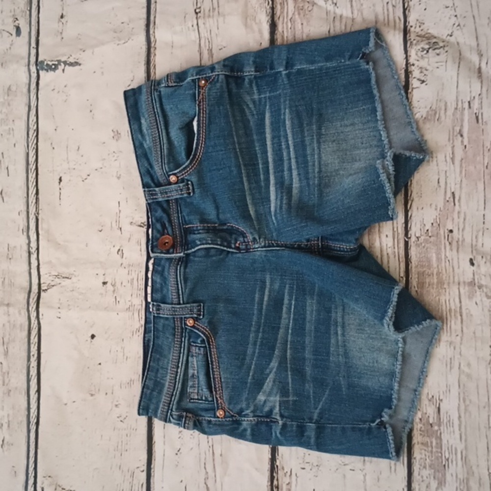 Hydraulic Blue Crystal Embellished Bailey Low Rise Y2K Shorts 32